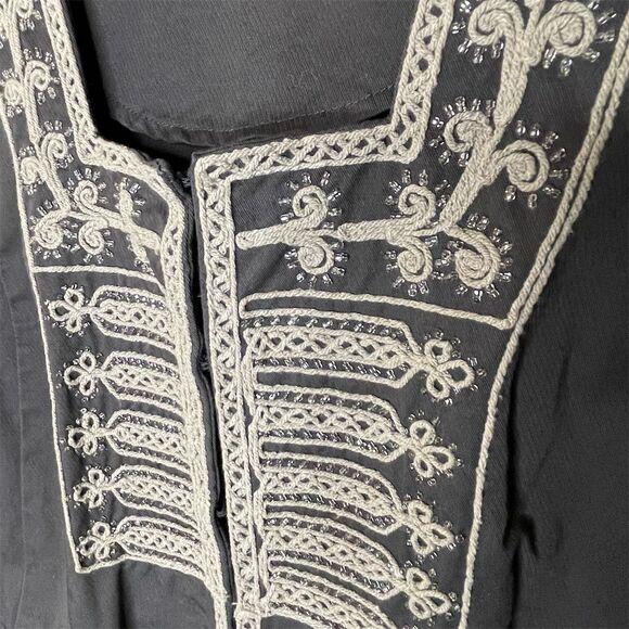 Cabi Women's Gray Turkish Delight Jacket Size 8 Embroidered Beaded Long Sleeve - Picture 3 of 6